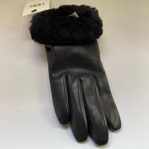 Black Leather UGG glove
